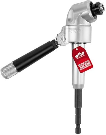 Wiha Hochleistungs-Winkelschrauber mit Schnellwechselhalter mit um 105° abgewinkeltem Kopf, 1/4 mm, 165 mm I um die Ecke schrauben (32310)
