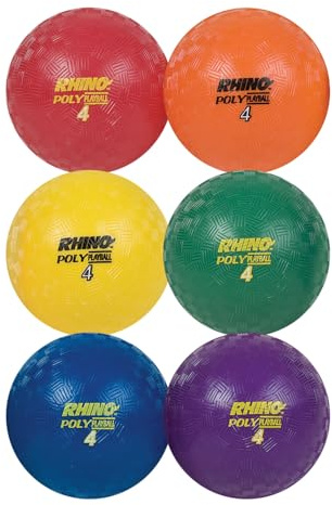 Champion Sports Rhino Poly Playground Ball Set (Multi, 4-Inch Diameter)