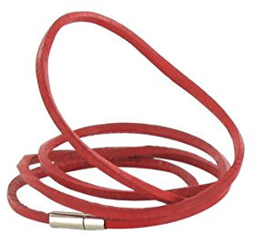 Lederarmband, Wickelarmband 3fach oder Halsband, rot