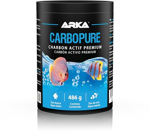 Aktivkohle Aquarium 1000 ml - Carbopure Filterkohle für klares Wasser | Filtermaterial, dampfaktiviert, mit Filterbeutel, entfernt Trübung, Medikamentenreste, Gelbstoffe, Süßwasser Meerwasser