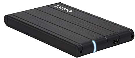 TooQ TQE-2530B - Carcasa para discos duros HDD de 2.5, (SATA I/II/III de hasta 9.5 mm de alto, USB 3.0), aluminio, indicador LED, color negro, 50 grs.