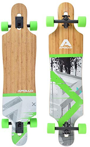 Apollo Longboard Upolu 40 Komplettboard mit High Speed ABEC Kugellagern, Drop Through Freeride Skaten Cruiser Board