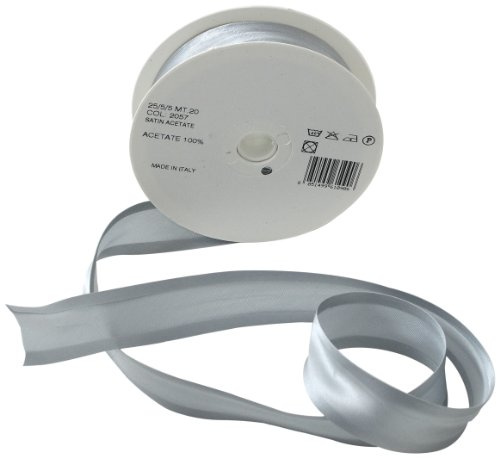 Inastri 25/5/5 mm Azetat-Satin Schrägband, grau 2057