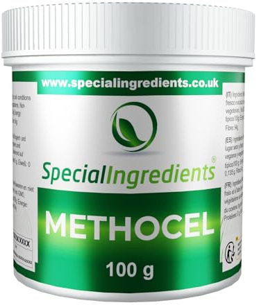 Special Ingredients Methocel Méthylcellulose 100g - Cellulose purifiée pour aliments - Épaississant, agent liant, stabilisant & émulsifiant - Convient aux vegans & végétariens - Emballage recyclable