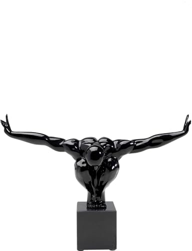 Kare Fitness Estatua Diseño Hombre Escultura Deco Atleta, Negro, 52 x 75 x 23 cm