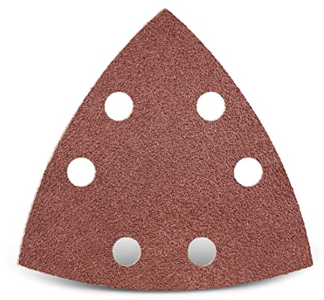 MENZER Red Carte abrasive velcrate, 93 mm, 6 fori, p. Levigatrici a delta, Corindone normale (25 Pz.) G36