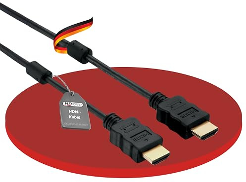 HDSupply Câble HDMI haute vitesse avec Ethernet (HEAC), 15,0 m, connecteurs plaqués or, HDMI 1.4 (1080p 60 Hz), filtre ferrite, 10,2 Go/s, noir