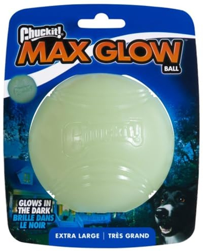 Chuckit! Glow in the Dark Bouncy Balls - Ball for Dogs, Chuckit Dog Toy, Max Glow Balls - Extra-Large, 3.5 Inch, Pack of 1