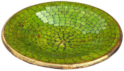 Runde Mosaikschale, handgearbeitet, Keramik, Design 10, groß (Ø 46 cm) | Einzigartige Designs, ideal für Obst oder Dekoration, farbenfrohes Mosaik, aus Keramik & Glas