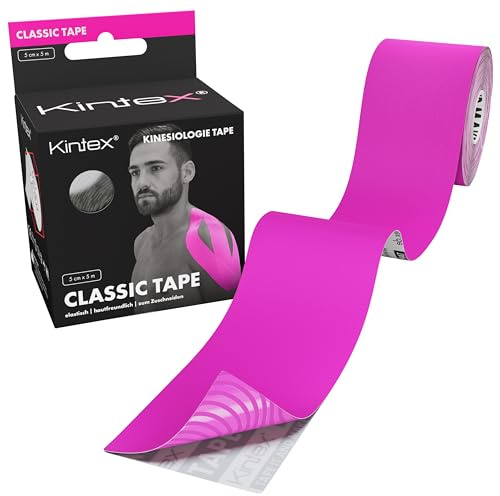 Kintex Kinesiologie Tape Classic 5 cm x 5 m - Sport & Therapie | Wasserfest, elastisch und hautfreundlich – ideal für Sport, Physiotherapie, Muskel-, Faszien-, Gelenk- und Lymphanwendungen