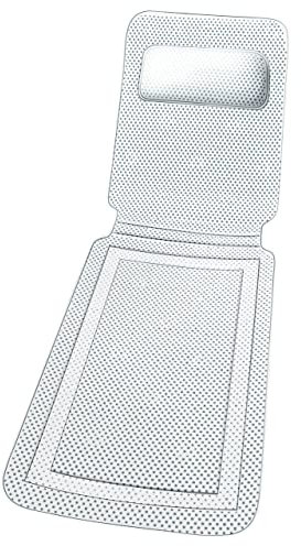 Maximex Wanneneinlage Komfort, 125 x 36 cm, aus weißem Kunststoff, integriertes Nackenpolster, mit Saugnäpfen auf der Rückseite