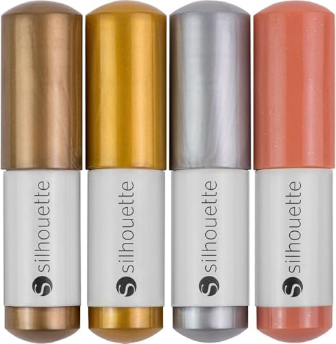 Silhouette America Silhouette SILH-PEN-MTL Sketch PenMetallics | Feine 0,5 mm Tintenrollerspitze, hochwertige Metallic-Tinte (Bronze, Gold, Silber, Kupfer) für Zeichen- und Bastelprojekte