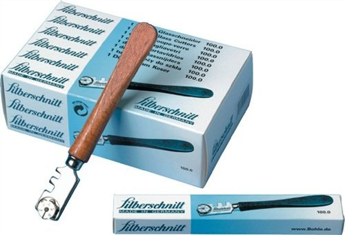 Bohle Glass Cutter VA 6 mit 6 Schneidrädchen aus Legiertem Stahl, geeignet für Glasdicken 3-10 mm, Linealabstand 2,5 mm