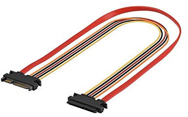 Goobay 93871 Prolunga per Cavo Elettrico e dati PC SATA, 0.5m Lunghezza del Cavo