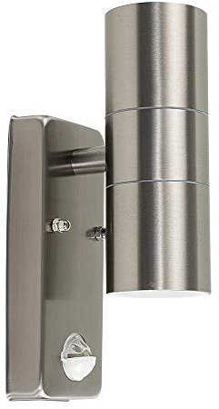 MiniSun | Modern Stainless Steel Up/Down IP44 Rated Outdoor Security Wall Light | LED Bulbs, Home Décor & Improvement Essential | Includes Bulbs [3000K Warm White]