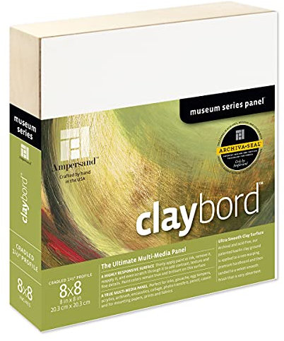 Ampersand Art Supply Holz-Maltafel: Museum-Serie Clayboard, 20,3 x 20,3 cm, 3,8 cm langes Profil