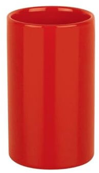 Spirella Zahnputzbecher Zahnbürstenhalter Keramik Tube 7x11,5 cm Rot, Red, 1 Stück (1er Pack)