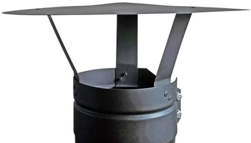 FOXY METAL FABRICATION BOLT ON CHIMNEY COWL TO FIT 5''/125MM FLUE PIPE/STOVE PIPE,CHIMNEY CAP,RAIN CAP MATT BLACK/SINGLE WALL FLUE PIPE ONLY,BE SURE TO MEASURE YOUR FLUE PIPE BEFORE PURCHASE.