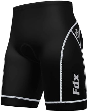 FDX Cycling Shorts Men 4D Pad Breathable Quick Dry MTB Undershorts White L