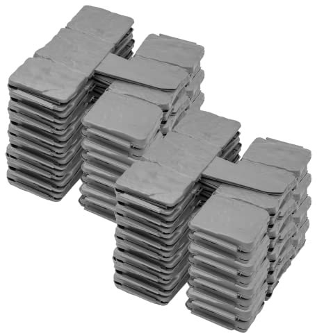 KCT 8 Pack Grey Stone Cobble Effect Garden Lawn Border Edging