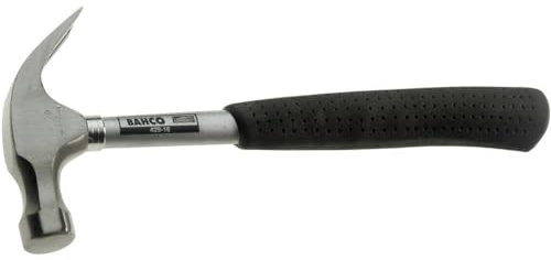 Bahco 429-20 Claw Hammer 20oz Steel Shaft Black Grip Polished Head Tool | 20oz claw hammer with tubular manganese steel shaft, octagonal neck, polished round head and comfortable black hand grip.