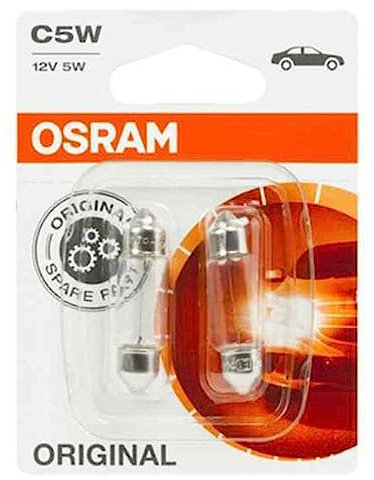 OSRAM 6418-02B Glühlampe Original Sv8,5-8 12V 5W, 2er-Set, Medium
