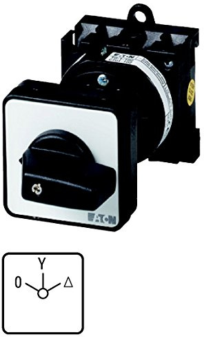 Eaton 014556 STERN-Dreieck-Schalter, Kontakte: 10, 20 A, Frontschild: 0-Y-D, 60 Grad, Rastend, Zwischenbau, Sond 28