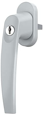 MS Beschläge ® Fenstergriff - Rasterolive abschließbar mit Schlüssel - Aluminium Fensterolive Sicherheits-Fensterbeschlag (Silber)