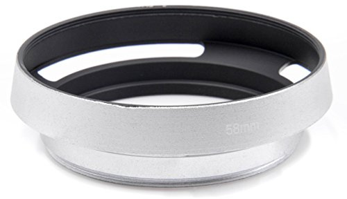 vhbw paraluce 58mm metallo argentato compatibile con Fuji/Fujifilm XF 14 mm F2.8 R, Fuji/Fujifilm XF 18-55 mm F2.8-4 R LM OIS obiettivo