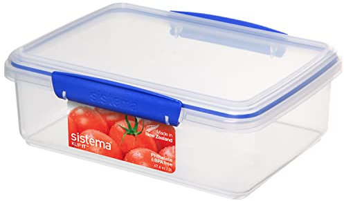 Sistema KLIP ITcontenitore per la conservazione di alimenti | Rettangolare 2 L | Contenitore per alimenti con coperchioimpilabile ed ermeticoadatto a frigorifero e congelatore | senza BPA