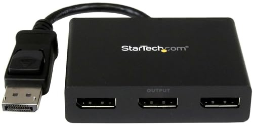 StarTech.com 3-Port DisplayPort 1.2 Splitter, DisplayPort to 3x DP Multi-Monitor Adapter, Dual 4K 30Hz and 1080p 60Hz Computer MST Hub, Windows Only (MSTDP123DP)
