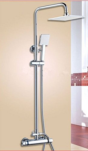 Gowe Luxe Laiton pluie Ensemble de douche, finition chrome Couleur Barre de barre de douche, colonne de douche à fixation murale
