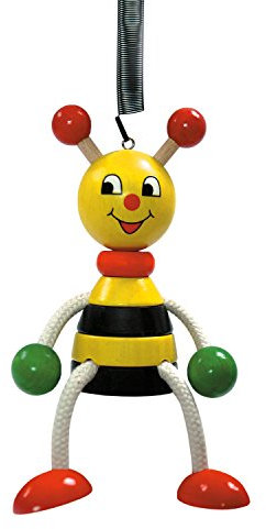 Hess Holzspielzeug 14703 - Schwingfigur aus Holz mit Metallfeder, Serie Biene, für Kinder ab 3 Jahren, handgefertigt, Geschenk zum Geburtstag, Weihnachten oder Ostern