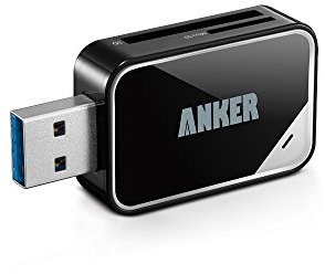 Anker 2-in-1 USB 3.0 SD Card Reader for SDXC, SDHC, SD, MMC, RS-MMC, Micro SDXC, Micro SD, Micro SDHC Card and UHS-I Cards