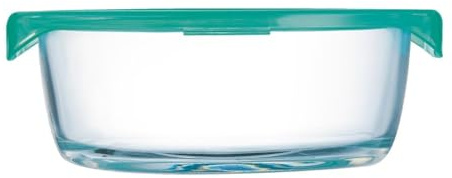 Luminarc Recipiente con Tapa Keep'N Lagon de Vidrio, 68 cl | Verde, formato redondo, tapa de cierre a presión, apto para microondas y frigorífico, fabricado en Francia