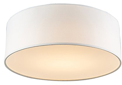 Qazqa led Modern Stoff Deckenleuchte, Deckenlampe - Drum Led - Weiß, Rund, 2700K, warmweiß, 30cm, Ideal als Flur, Schlafzimmerlampe und Wohnzimmerlampe
