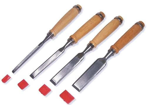 4 tlg. HOLZ STECHBEITEL BEITEL SET 6-12-18-24 mm SATZ HOLZBEITEL HOHLBEITEL SCHNITZBEITEL