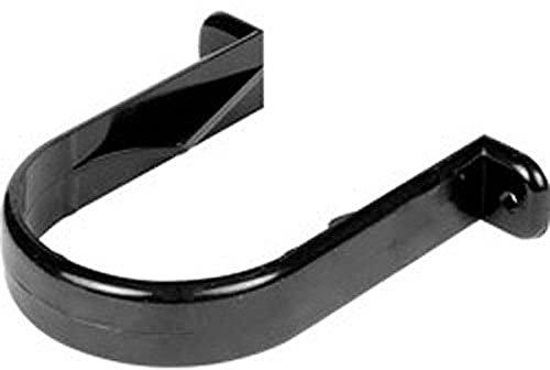 Bulk Hardware BH03104 Paquet de 2 Pinces/Supports de tuyau de descente 68 mm Noir