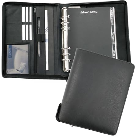 Bind Systemplaner A5 inkl. Kalender 1 Woche = 2 Seiten, Terminplaner, Managerplaner, Systemplaner, Nappaleder, Schwarz, T 3 - Systemplaner A5