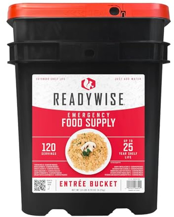 ReadyWise Emergency Food Supply - 120 Servings Favorites Sample Bucket, Survival Food Kit, Freeze Dried Prepper Food & Dehydrated Meals for Camping Essentials & Backpacking, up to 25 Year Shelf Life