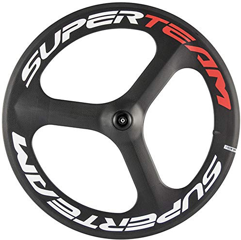 Superteam 700c 23mm Clincher Wheel 70mm Three Spoke Carbon Road Bicycle Tri Spoke Wheel