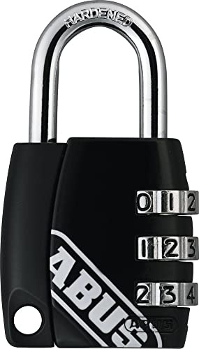 ABUS Cadenas à Combinaison 155/30 - Code 3 Chiffres, Zinc Moulé, Noir | Anse acier trempé Nano Protect, double verrouillage, niveau sécurité 5 - dim. 43x62x18 mm, poids 98 g, livré avec 2 clés