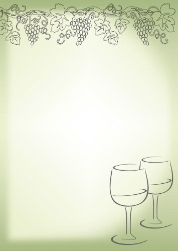 Briefpapier Wein/Weingläser 100 Blatt Motivpapier DIN A4 90 g/m² 5173