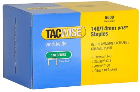 Tacwise 0344 Typ 140/14mm Verzinkte Heftklammern, 5000 Stück | Professionelle