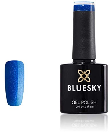 Bluesky Gel Nail Polish, Blue Curacao Crystal, Sj14, Long Lasting, Chip Resistant, 10 ml (Requires Curing Under UV LED Lamp)