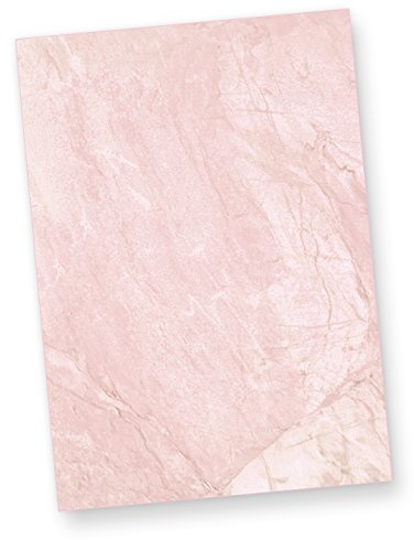 Briefpapier Marmor Rot 50 Blatt Strukturpapier | Beidseitiges Briefbogen DIN A4 210 x 297 mm, fein marmoriert für Briefe, Urkunden, Speisekarten, 90 g/qm Offsetpapier