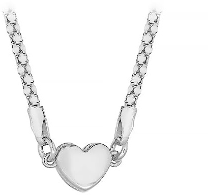 Tuscany Silver Women's Sterling Silver Magnetic Clasp Heart Popcorn Chain Necklace