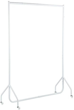 Shopfitting Warehouse Extra Height Heavy Duty Clothes Rail Garment Rack Steel White 5ft wide