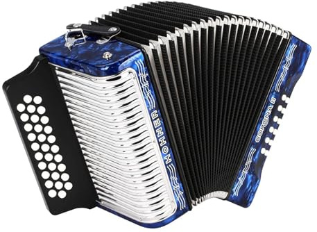 Hohner Corona II Diatonisches Akkordeon – Tasten von G/C/F – Dunkelblau