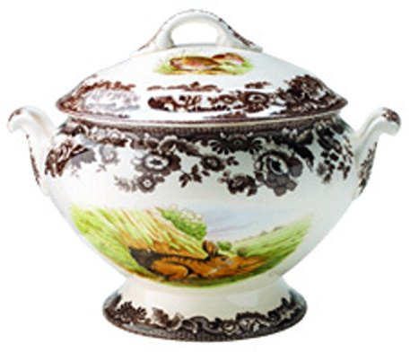 Spode Woodland Covered Soup Tureen with Rabbit, Quail, and Pintail